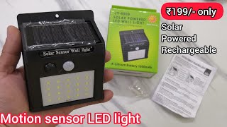 Solar Powered Motion sensor led wall light unboxing [upl. by Jule998]