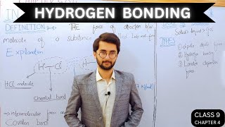 Hydrogen bonding  chapter 4  class 9 chemistry [upl. by Ailecra]