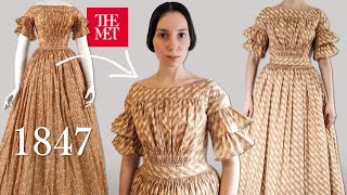 How to Sew a Victorian Dress  Recreating an Original 1847 Fan Front Dress [upl. by Htenek]