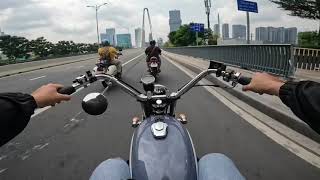 Sunday ride with friends Yamaha YB125sp PG1 Suzuki EN125 [upl. by Adnilreh]