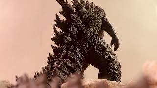 HIYA Toys Godzilla awakens at desert stop motion [upl. by Anelys515]