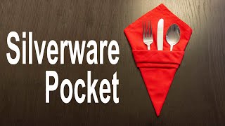 Napkin Silverware Pocket Tutorial  Kite Pocket [upl. by Ocsisnarf]