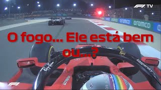 REAÇÃO DOS PILOTOS APÓS ACIDENTE DE ROMAIN GROSJEAN  ONBOARD RÁDIO LEGENDADO [upl. by Ahsoym281]