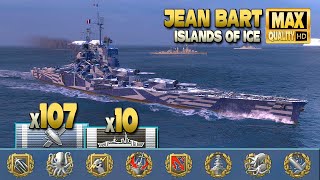 Battleship Jean Bart dominates on map quotIslands of Icequot  World of Warships [upl. by Cerys174]