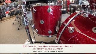 DW Collectors Maple Mahogany 4pc Drum Kit in Ruby Glass Glitter [upl. by Enened518]