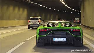 Aventador SVJ RACE EXHAUST INSANE TUNNEL SOUND amp DOWNSHIFTS [upl. by Nitsrik]