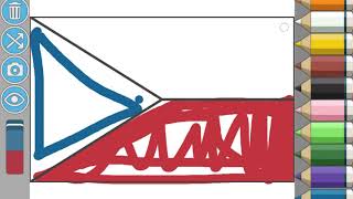 Giochi Educativi per bambini piccoli  Colorare 🎨 la bandiera Repubblica Ceca [upl. by Rayle]