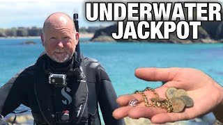 Uncovering Hidden Riches Metal Detector Strikes Gold In Underwater Treasure Hunt [upl. by Yanaton]