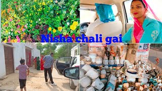 aaj nisha chali gai rewari se plants or pots laye🙋‍♀️🪴🌹🌲🎋 [upl. by Ahsenahs]