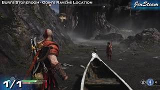 God of War All Odins Ravens in Buris Storeroom Allfather Blinded Trophy [upl. by Baiel]