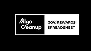 Algorand Governance Calculator Free Spreadsheet  Algo Cleanup [upl. by Silva950]