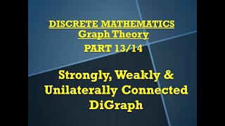 Graph Theory  Discrete Mathematics  Unit3  Part 13  Strongly Weakly amp Unilaterally Co Digraphs [upl. by Ettenirt]