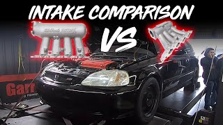 B20VTEC Intake Manifold Dyno Comparison [upl. by Akerahs]