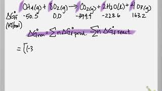 Calculating ΔG°rxn Use tabulated values of ΔG°f [upl. by Anwadal]