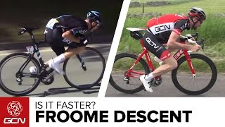 Pedalling On Your Top Tube  Is It Faster To Descend Like Chris Froome GCN Does Science [upl. by Kym543]