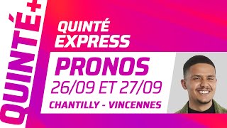 PRONOSTICS QUINTÉ DU 26 ET 27 SEPTEMBRE  Quinté Express ⚡ [upl. by Shellie]