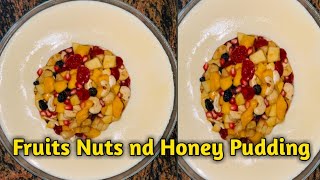 Fruits Nuts nd Honey Pudding 09  വളരെ എളുപ്പത്തിലൊരു ടേസ്റ്റി Fruits പുഡ്ഡിംഗ് [upl. by Adnicul]