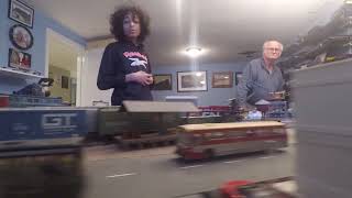 my grandpas train layout tour using a bc rail locomotive HO scale model modeltrains railfanning [upl. by Egrog836]