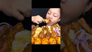 ASMREATING SPICY CHICKEN CURRY 🤔 RICE  shorts mukbang asmreating mukbangasmr asmr [upl. by Lowndes415]