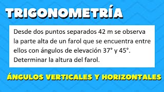 Ángulos Verticales y Horizontales  Trigonometría  Ejercicio 6 [upl. by Sivad]