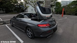 MercedesBenz CClass Cabriolet A205  Roof Operation amp Aircap Aerodynamics Technology [upl. by Eesyak252]