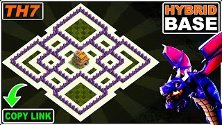 NEW BEST TH7 Hybrid Base 2023 Copy Link  COC Town hall 7 Base Design  Clash of Clans [upl. by Sixel343]