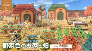 【あつ森】野菜色のお家と畑：長閑な町づくり＃6【ACNH】A house and a field colored like vegetables [upl. by Enra963]