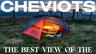 THE BEST VIEW OF THE CHEVIOT HILLS 501M  SCOTLANDS BORDER WILD CAMP [upl. by Annayar73]