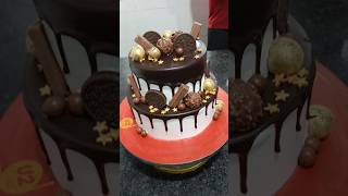 Chocolate cake design 2tire me 3kg ka cake ytshorts shortsfeed shortvideo shorts youtubeshorts [upl. by Xantha]