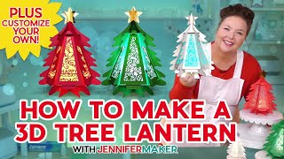 Make A 3D Paper Tree Lantern  How To Customize Your SVG Cut File [upl. by Adolf226]