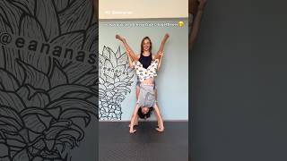 Easy Handstand Tips 😉 gymnast tips hanstand siblings [upl. by Neo]