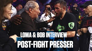 Bob Arum Praises Vasiliy Lomachenko In PostFight Presser [upl. by Auqinat]