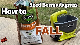 How to over seed bermudagrass in the Fall  Fall winter Seeding Bermudagrass [upl. by Alliuqat]