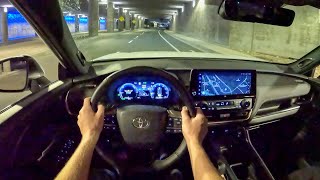 2024 Toyota Grand Highlander Limited  POV Night Drive Binaural Audio [upl. by Lonyer]