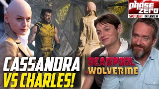 Cassandra Nova Talks Sibling Rivalry with Professor X Deadpool amp Wolverine Cast Interview [upl. by Mccowyn]