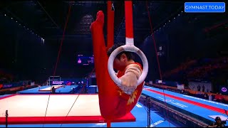 Top 3 in Mens Still Rings Final  2022 Liverpool 51st Gymnastics World Championships [upl. by Janelle]