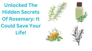 quotUnlock the Ancient Secret of Rosemary Are You Missing Out on These LifeChanging Benefitsquot [upl. by Vidovik182]