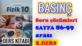 10SINIF FİZİK DERS KİTABI BASINÇ SORU ÇÖZÜMLERİ2 [upl. by Ytsirhc]