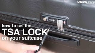 How to Set the TSA Lock Combination on a Suitcase  luggageconz [upl. by Ierbua]