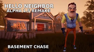 HELLO NEIGHBOR ALPHA 15 BASEMENT CHASE  GLITCHES [upl. by Drarig]