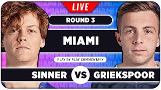 SINNER vs GRIEKSPOOR • ATP Miami Open 2024 • LIVE Tennis PlaybyPlay Stream [upl. by Colson198]