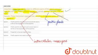 Assertion Endocrine cells present in different parts of the gastrointestinal tract secrete four [upl. by Bealle]