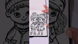 DIV Cute cartoon character drawing ideasviralvideo art bts drawing new status cartoon shorts [upl. by Aonehc]