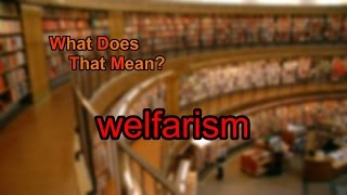 What does welfarism mean [upl. by Raychel]