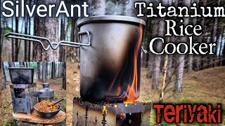 Titanium Bushcraft Rice Cooker Teriyaki in a winter forest Trangia amp Bushbox SilverAnt outdoors [upl. by Aisat11]