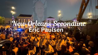 New Orleans Homegoing Secondline HONORING ERIC PAULSEN  6th Ward Steppers 💙💙💙 [upl. by Aicirtel]