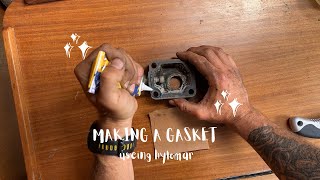 Making a gasket using Hylomar blue and gasket paper [upl. by Susanetta]