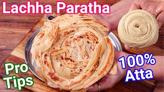 Lachha Paratha with Tips amp Tricks  No Maida  Layered Wheat Flour Paratha  Street Style [upl. by Troc]