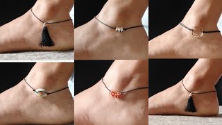 5 diy black thread anklet designsnajar ka dhaga designsdiy anklet [upl. by Gwendolyn]