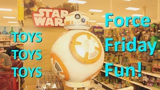 Star Wars The Force Awakens Force Friday Toy Hunt and Haul Interviews at Target  Timmys Toy Box [upl. by Eenattirb]